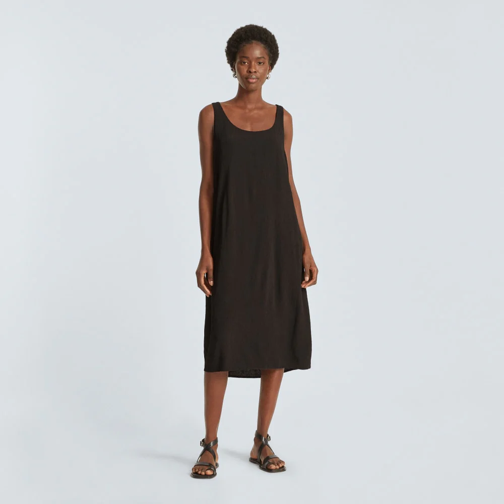The Naia™ Ripple Tank Dress | Black - Image 2