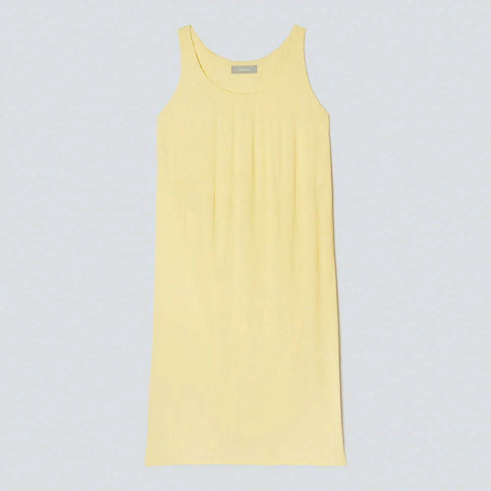 The Naia™ Ripple Tank Dress | Pastel Yellow