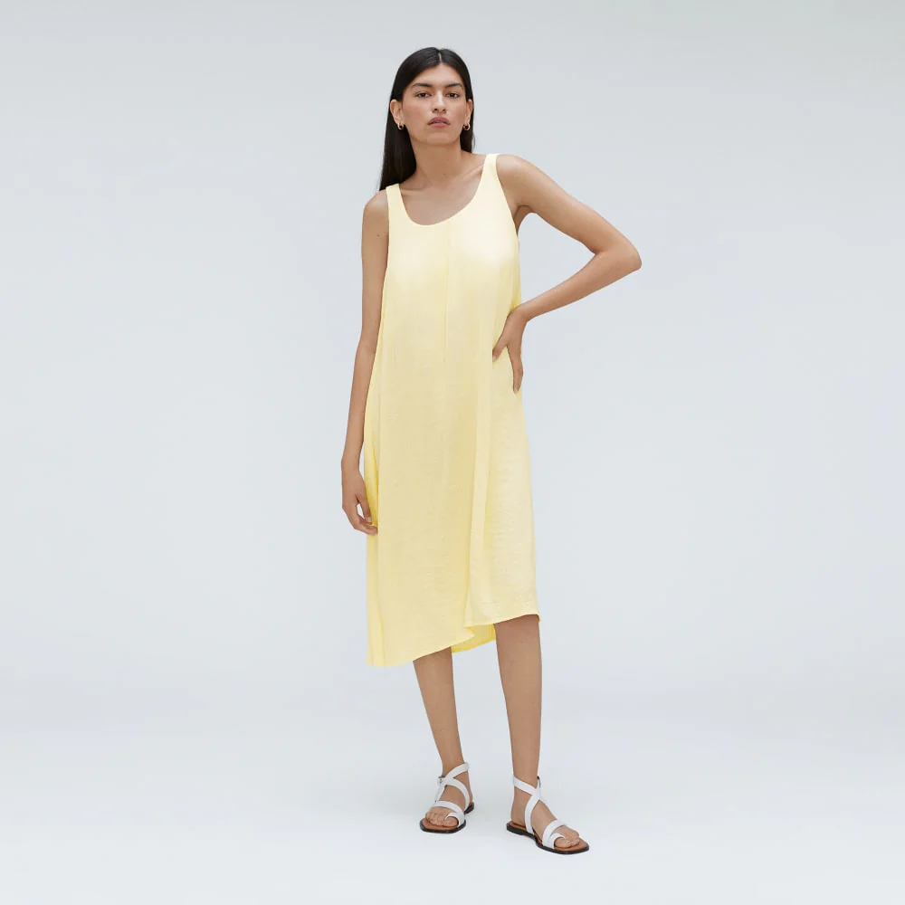 The Naia™ Ripple Tank Dress | Pastel Yellow - Image 2