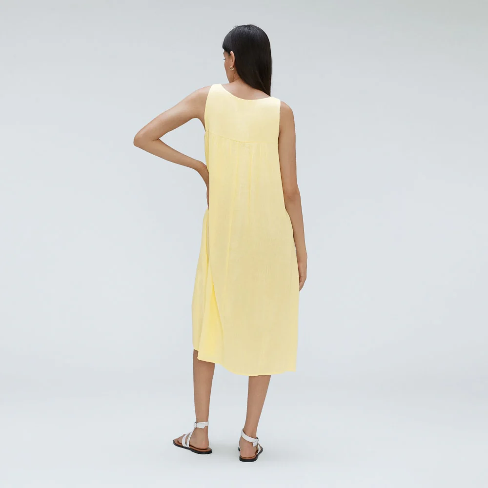 The Naia™ Ripple Tank Dress | Pastel Yellow - Image 3