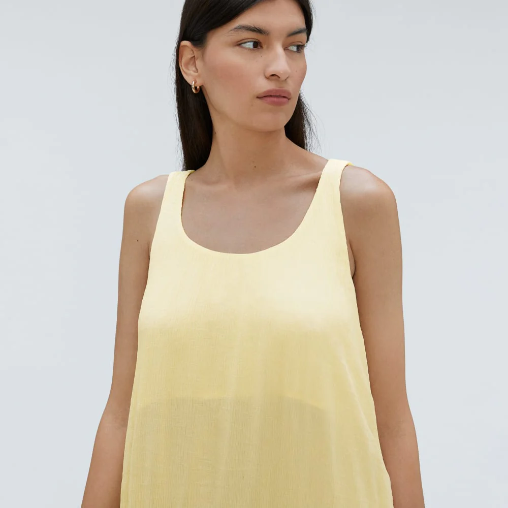 The Naia™ Ripple Tank Dress | Pastel Yellow - Image 4