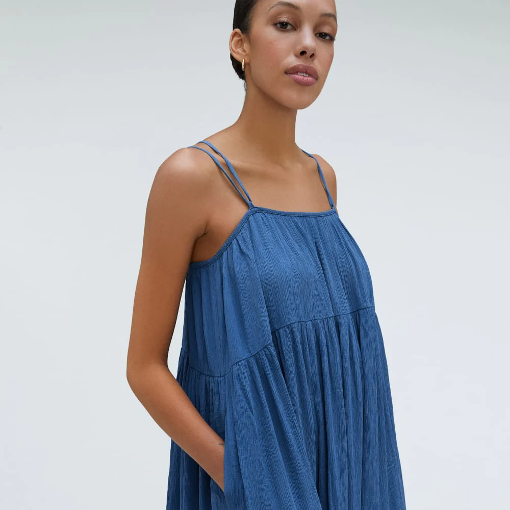 The Naia™ Ripple Tiered Maxi Dress | Deep Blue - Image 5