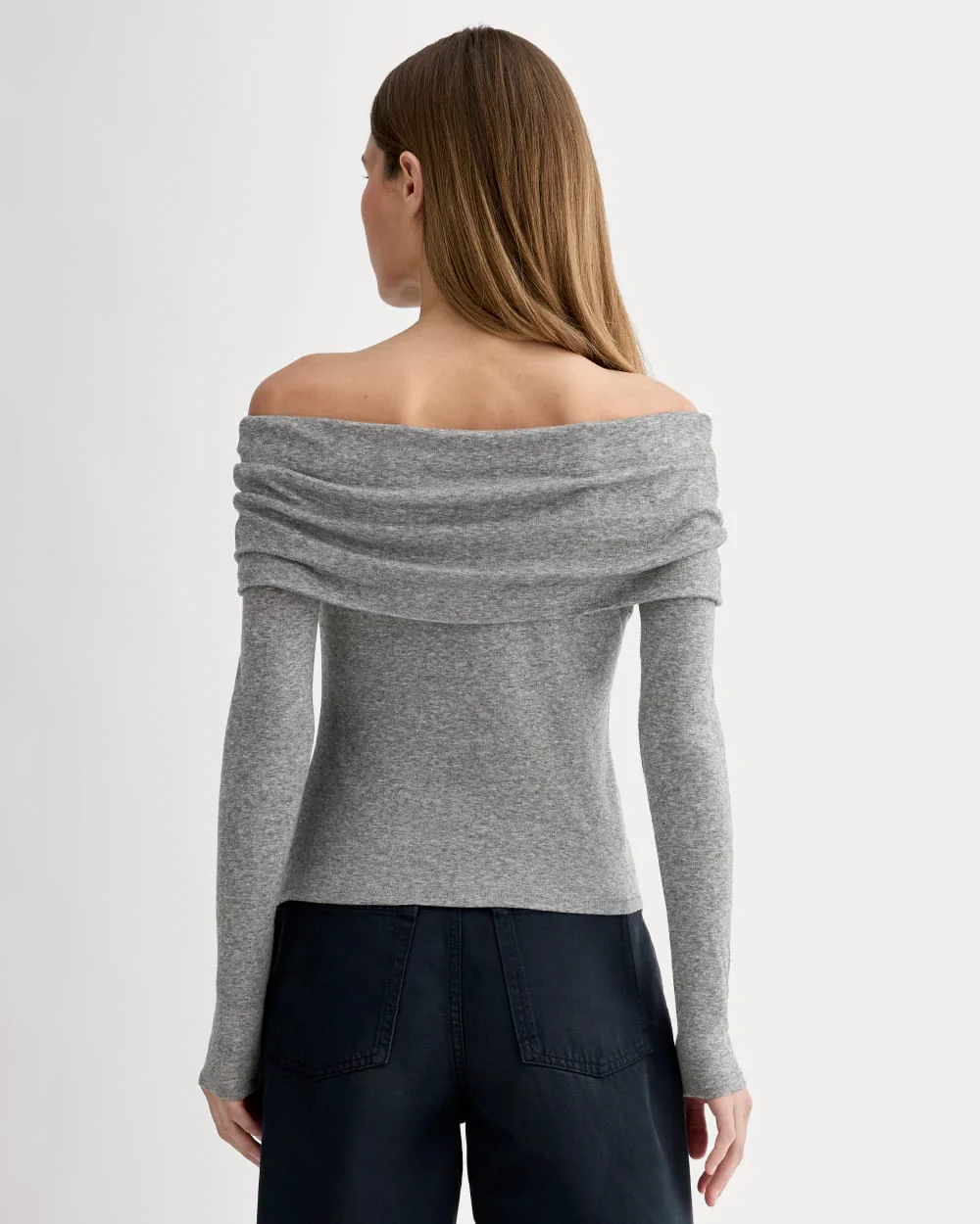 The Off-the-Shoulder Top in Butterluxe | Heather Charcoal - Image 5