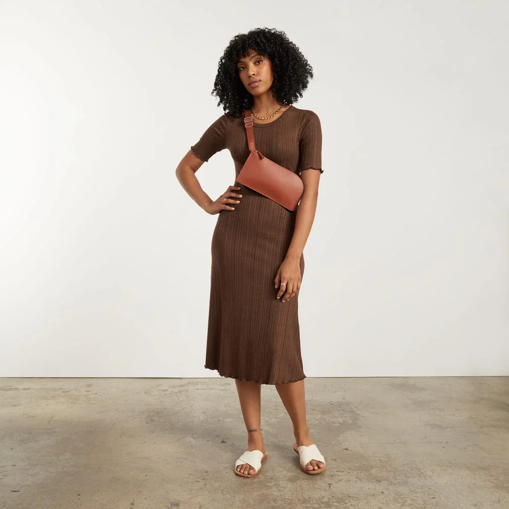 The Open Back Rib Dress | Espresso - Image 6