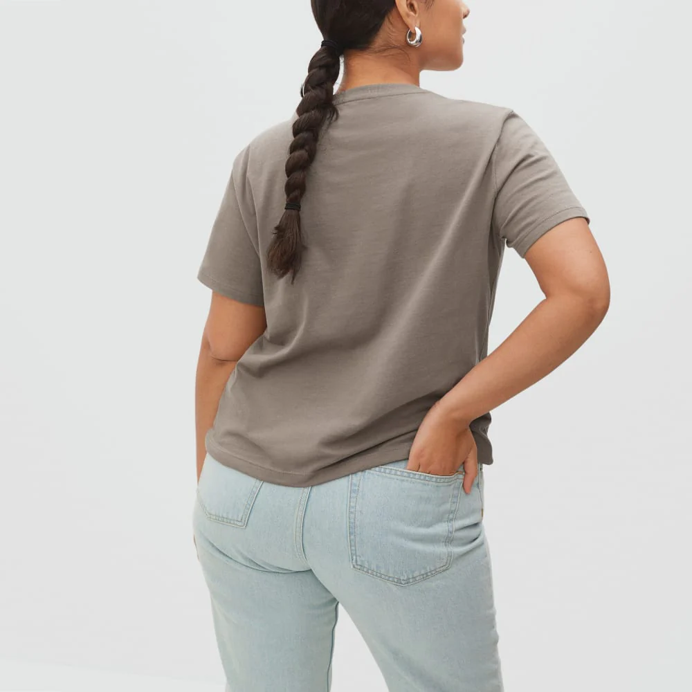 The Box-Cut Tee in Essential Cotton | Clay | Pocket - Image 3