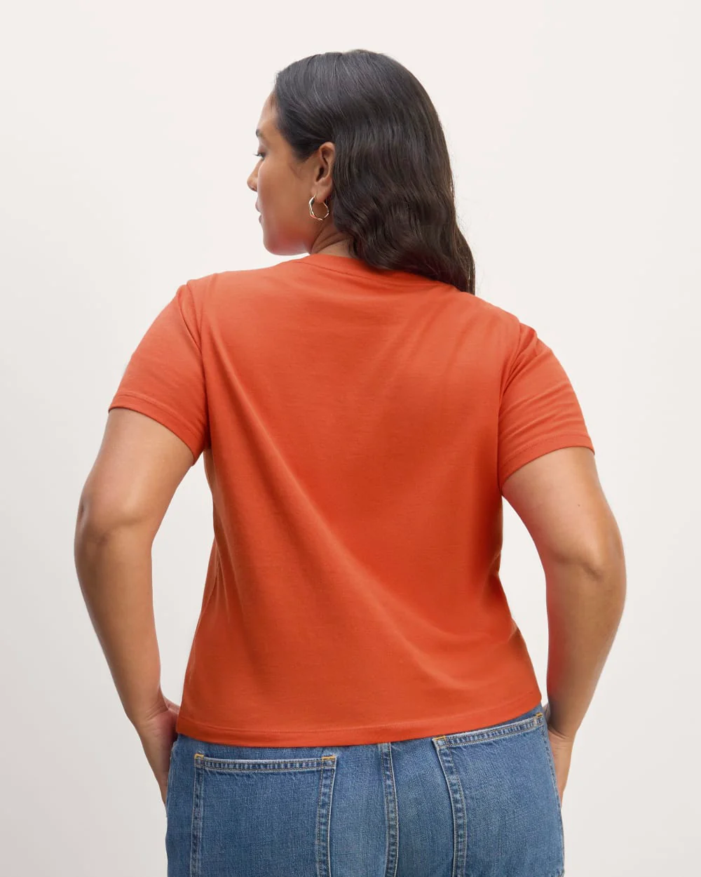 The Box-Cut Tee in Essential Cotton | Poppy Red | Pocket - Image 4