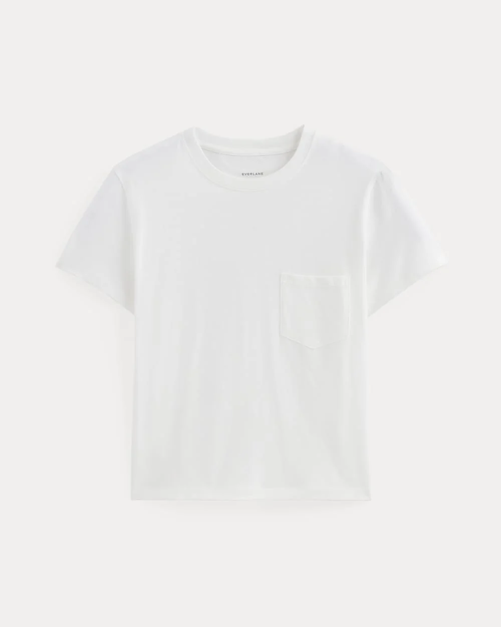 The Box-Cut Tee in Essential Cotton | White | Pocket - Image 2