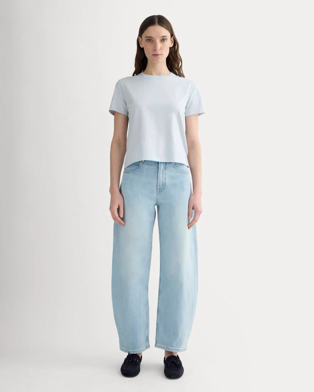 The Box-Cut Tee in Essential Cotton | Air Blue | No Pocket - Image 3