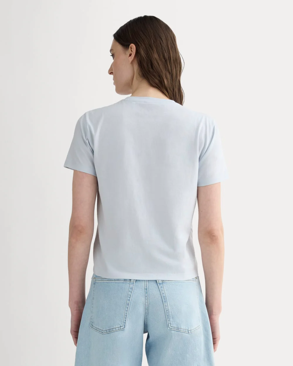 The Box-Cut Tee in Essential Cotton | Air Blue | No Pocket - Image 4
