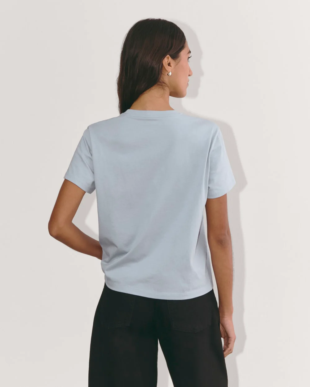 The Box-Cut Tee in Essential Cotton | Blue Slate | No Pocket - Image 5