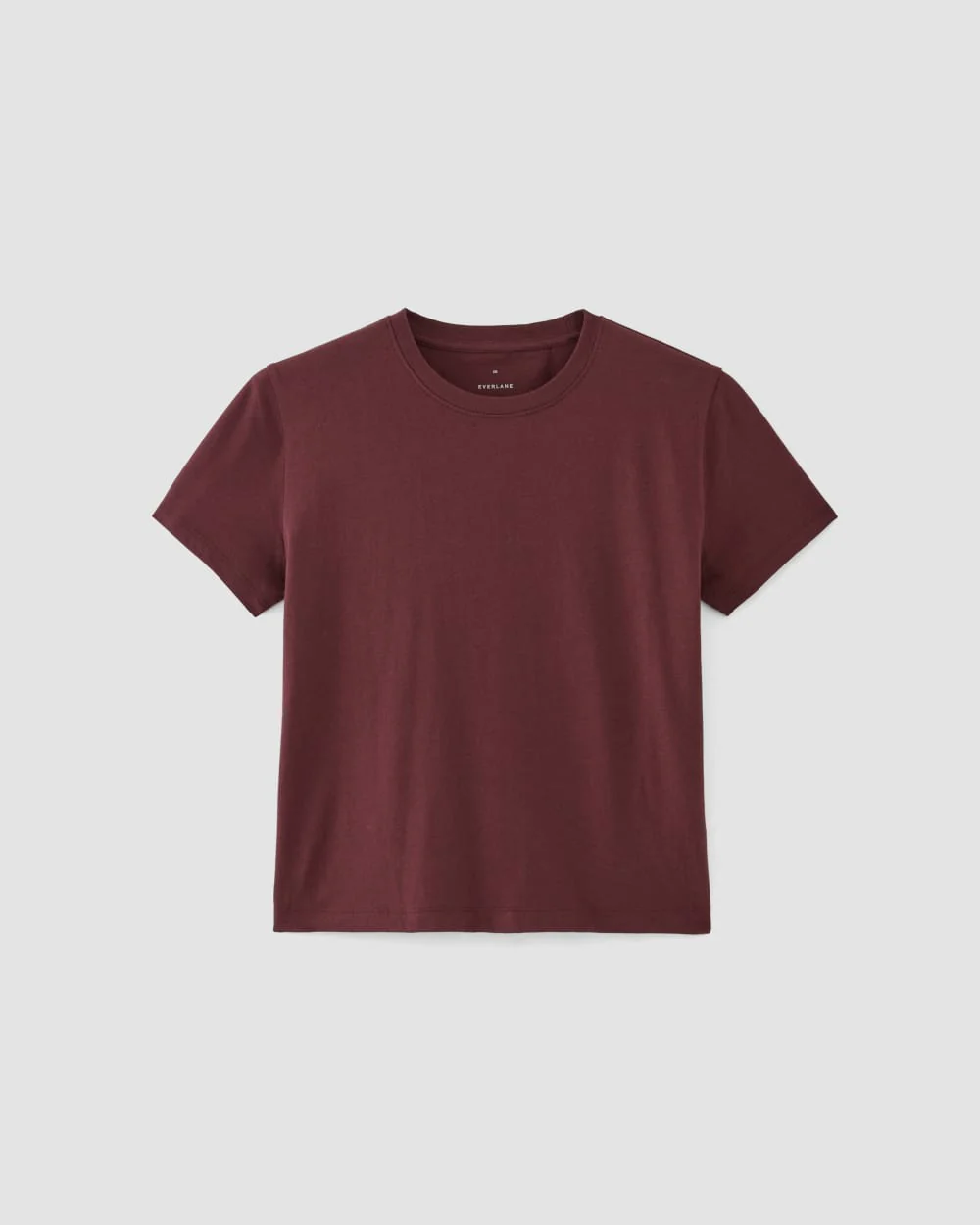 The Box-Cut Tee in Essential Cotton | Burgundy | No Pocket - Image 2