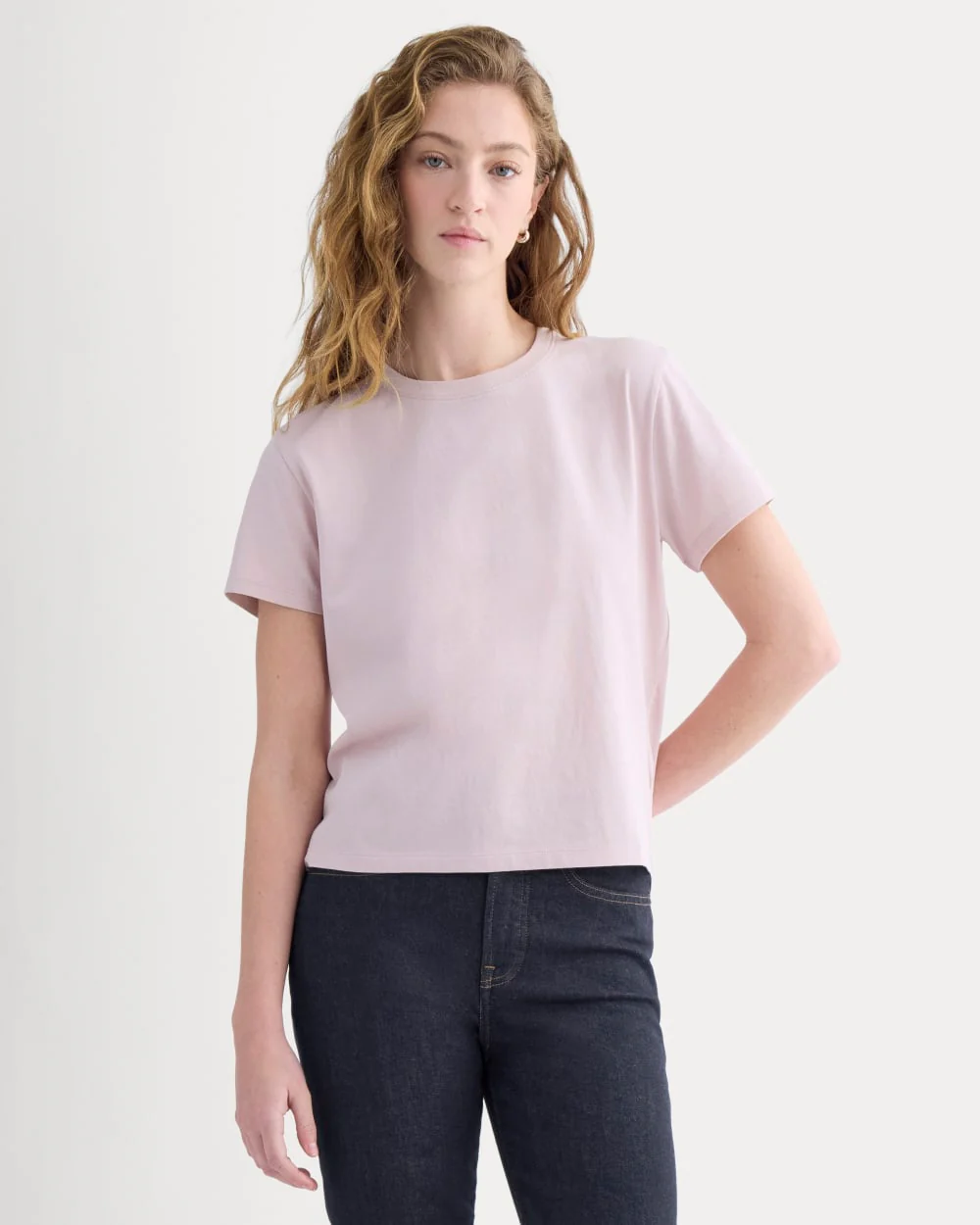 The Box-Cut Tee in Essential Cotton | Burnished Lilac | No Pocket - Image 3