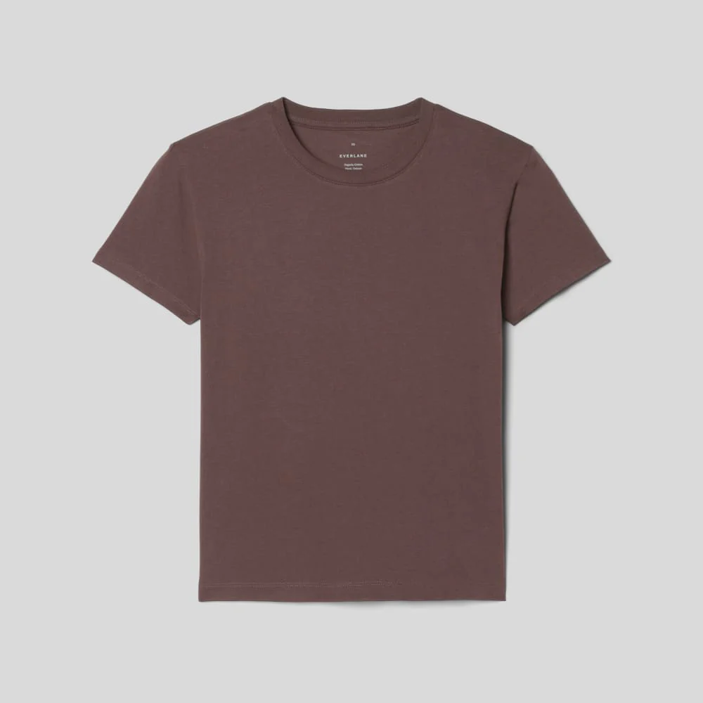 The Box-Cut Tee in Essential Cotton | Chocolate Brown | No Pocket - Image 2