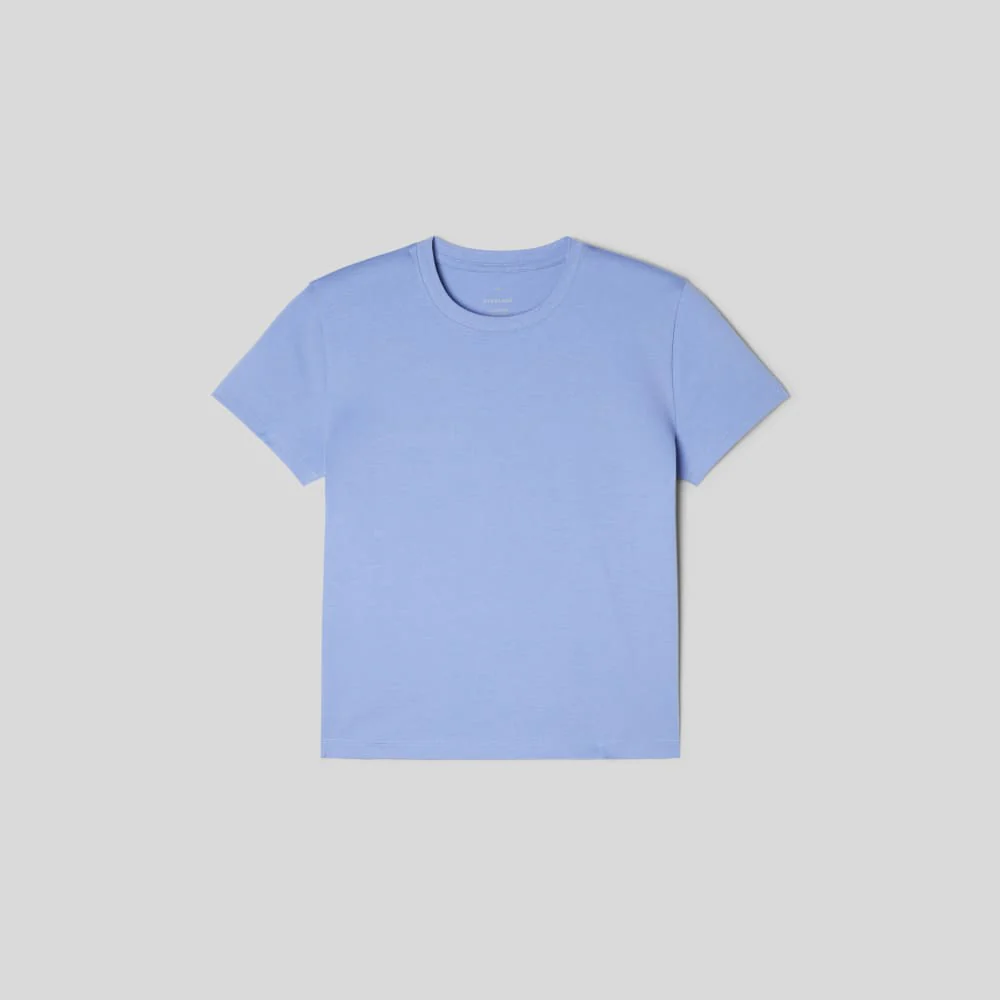 The Box-Cut Tee in Essential Cotton | Cornflower Blue | No Pocket - Image 2