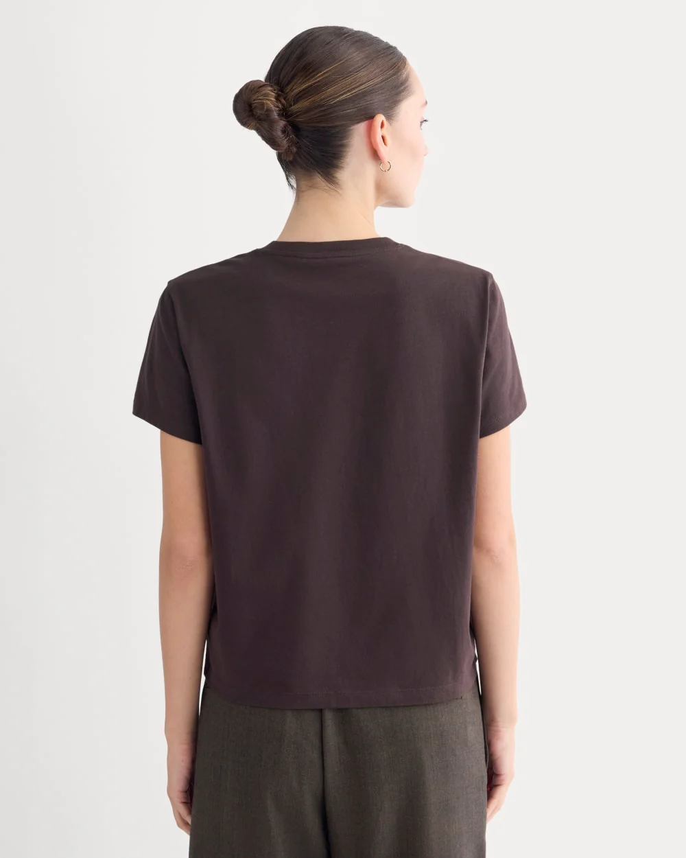 The Box-Cut Tee in Essential Cotton | Dark Chocolate | No Pocket - Image 4