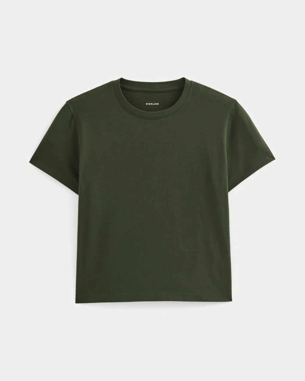 The Box-Cut Tee in Essential Cotton | Dark Green | No Pocket - Image 2