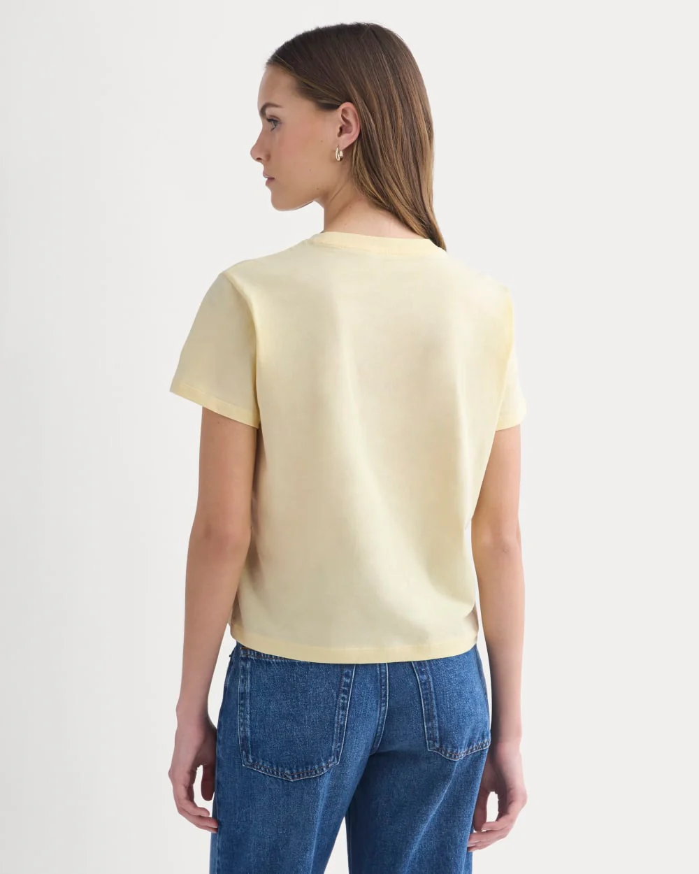 The Box-Cut Tee in Essential Cotton | Double Cream | No Pocket - Image 5