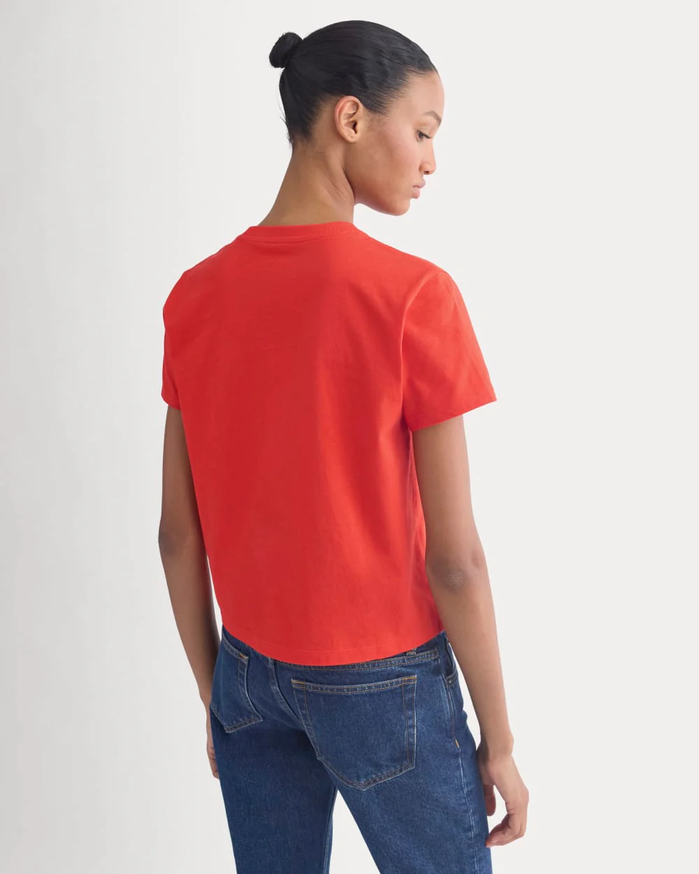 The Box-Cut Tee in Essential Cotton | Fiery Red | Pocket - Image 5