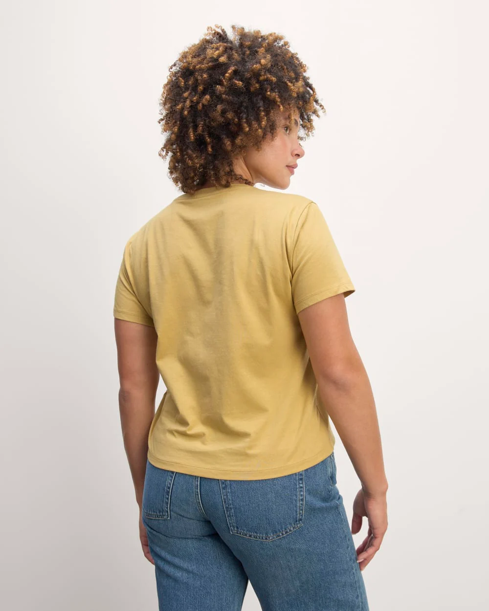 The Box-Cut Tee in Essential Cotton | Golden Oak | No Pocket - Image 4