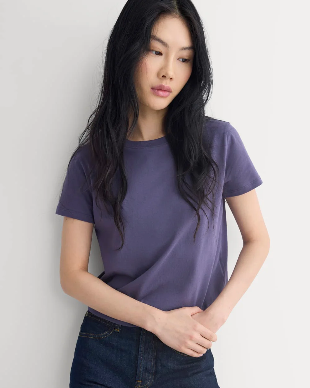 The Box-Cut Tee in Essential Cotton | Graystone | No Pocket - Image 4