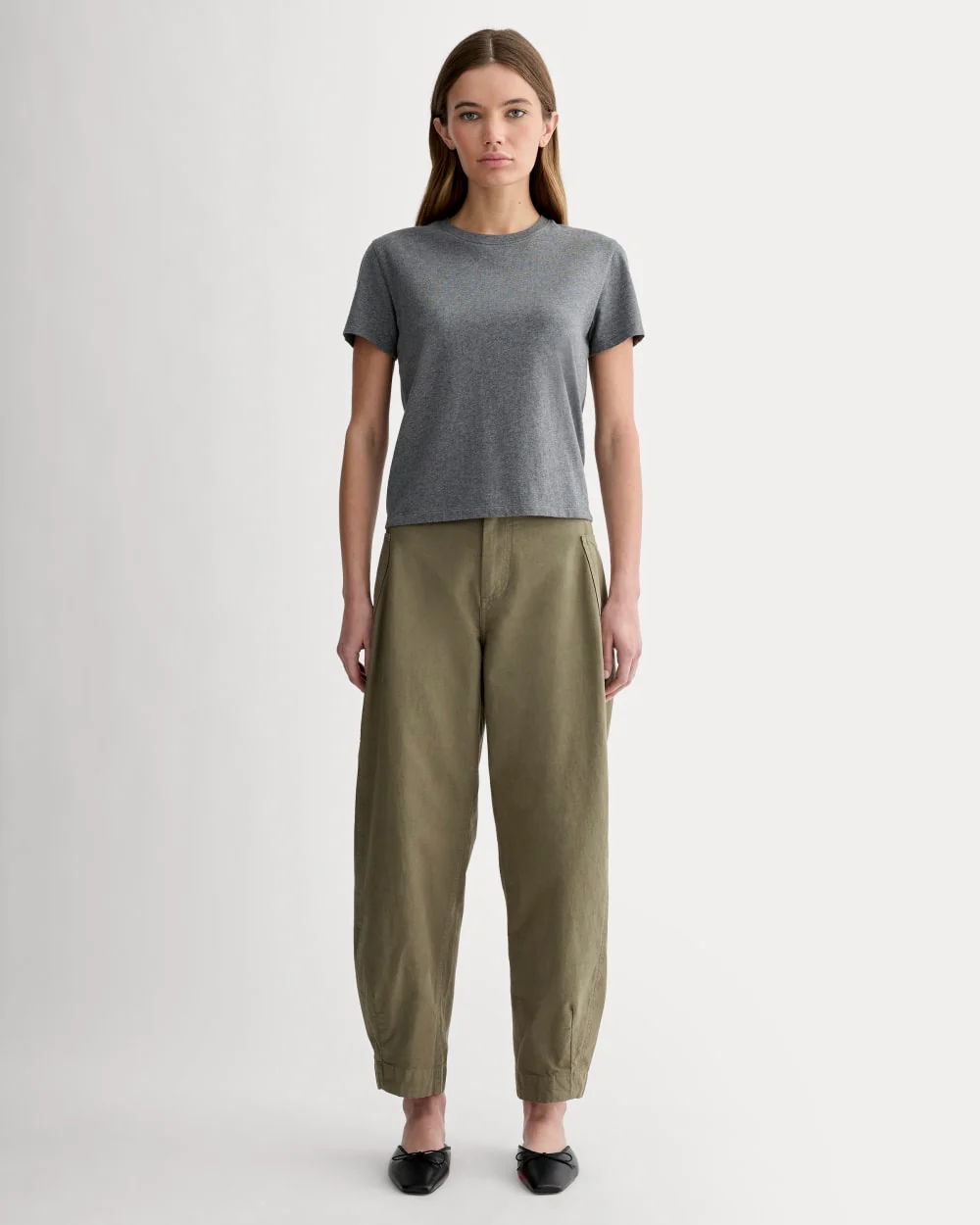 The Box-Cut Tee in Essential Cotton | Heathered Charcoal | No Pocket - Image 3