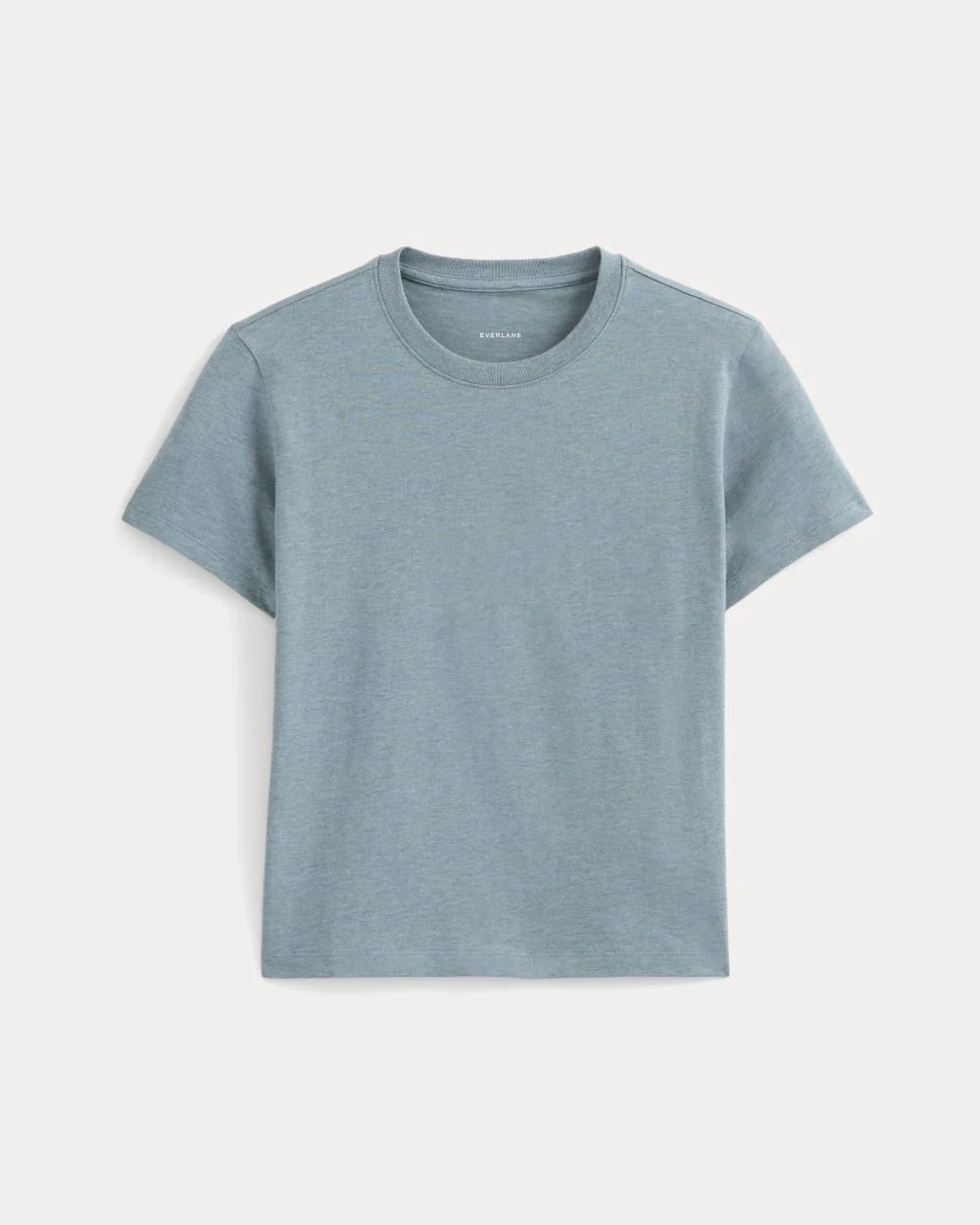 The Box-Cut Tee in Essential Cotton | Heathered Sea | No Pocket - Image 2