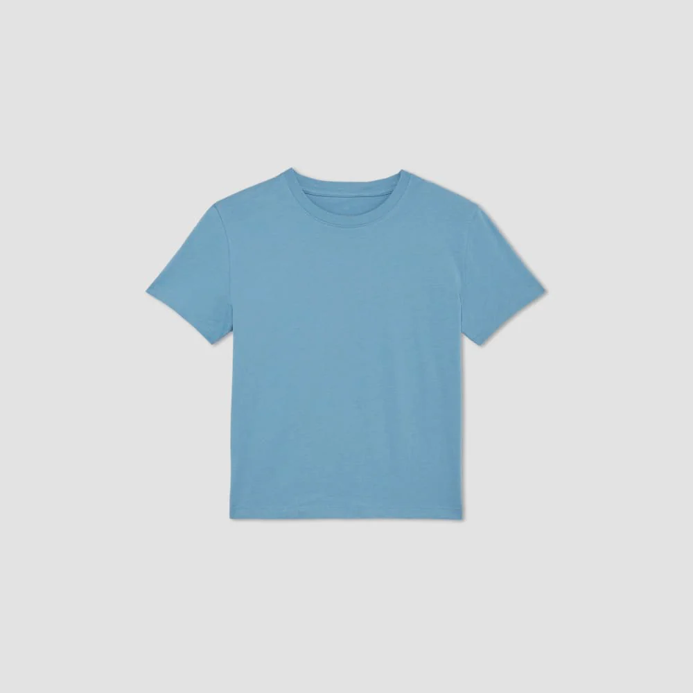 The Box-Cut Tee in Essential Cotton | Heritage Blue | No Pocket - Image 2