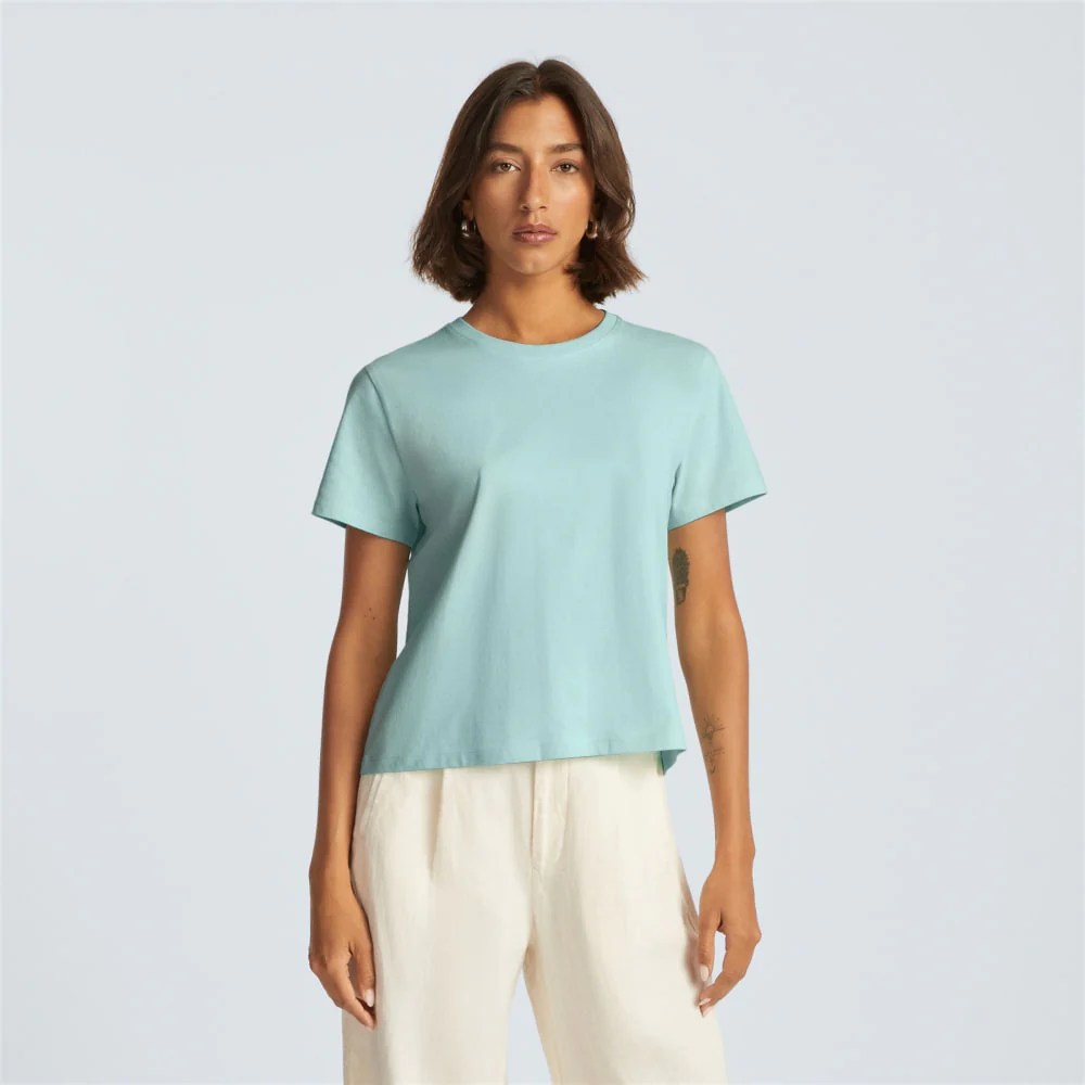 The Box-Cut Tee in Essential Cotton | Ice Blue | No Pocket - Image 2