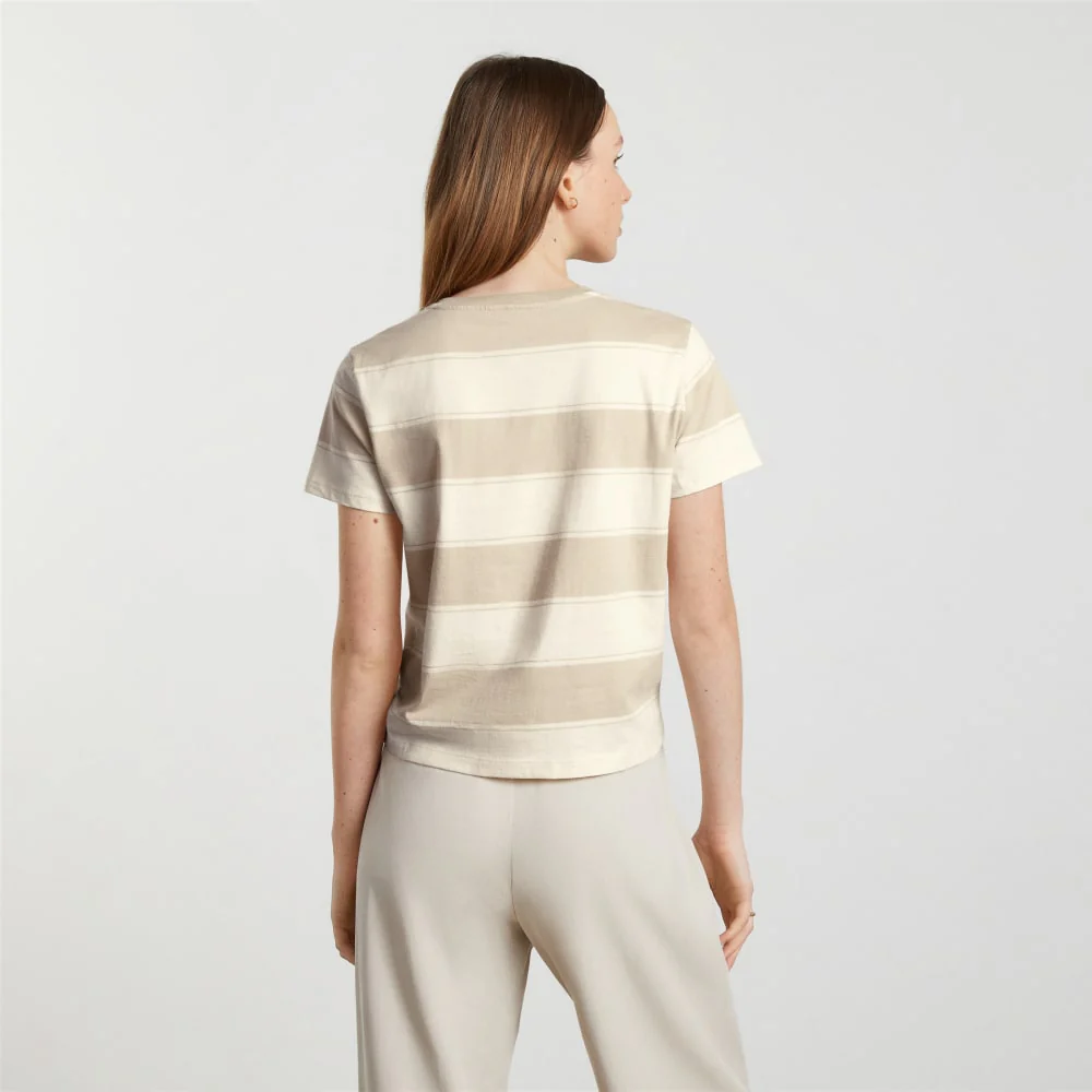 The Box-Cut Tee in Essential Cotton | Pale Khaki / Canvas Tan | No Pocket - Image 3