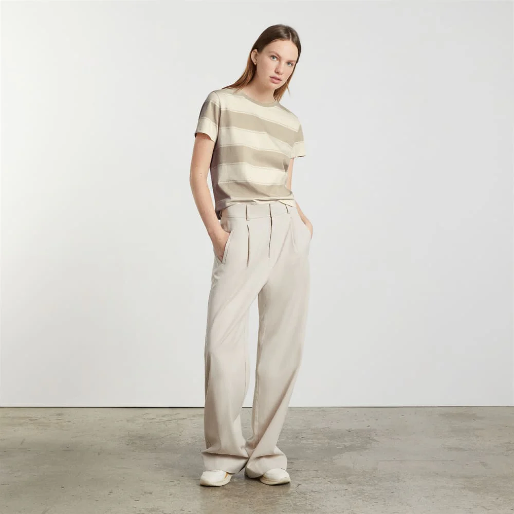 The Box-Cut Tee in Essential Cotton | Pale Khaki / Canvas Tan | No Pocket - Image 4