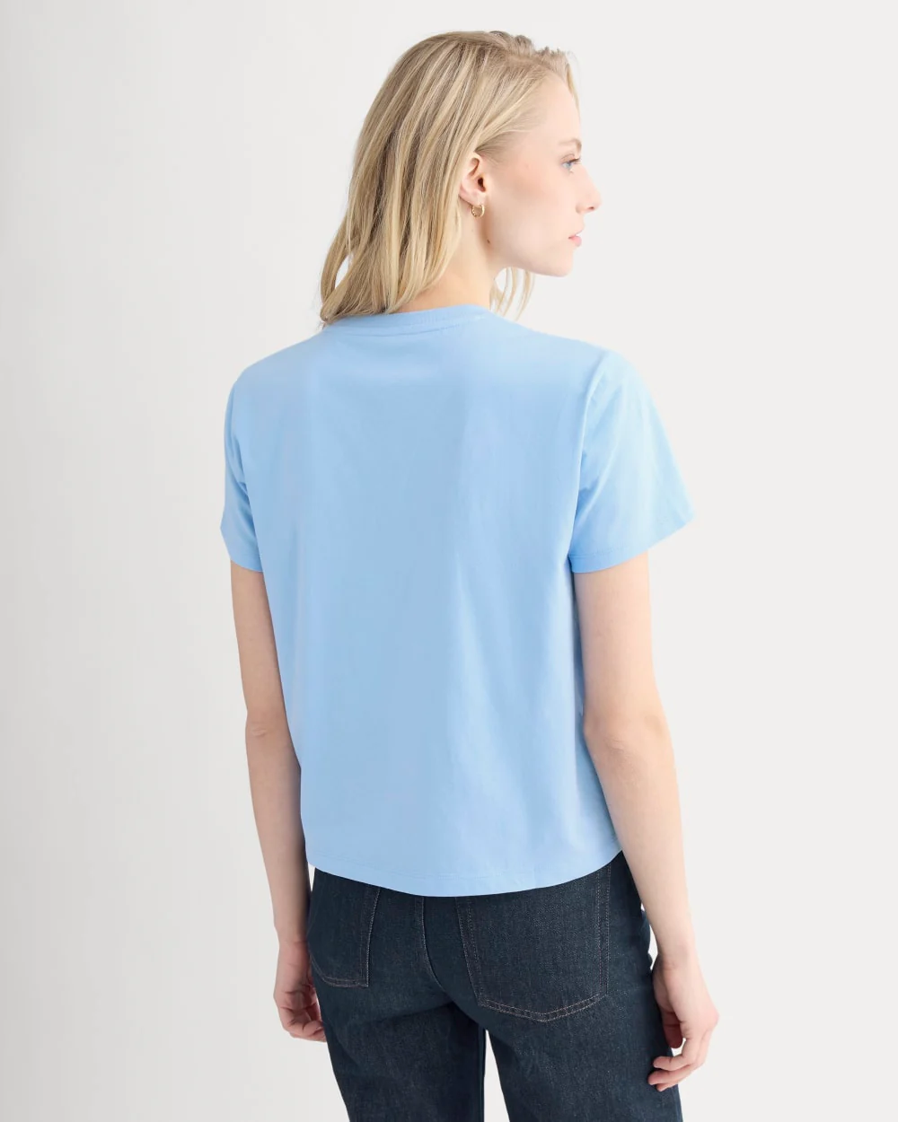 The Box-Cut Tee in Essential Cotton | Open Air Blue | No Pocket - Image 5