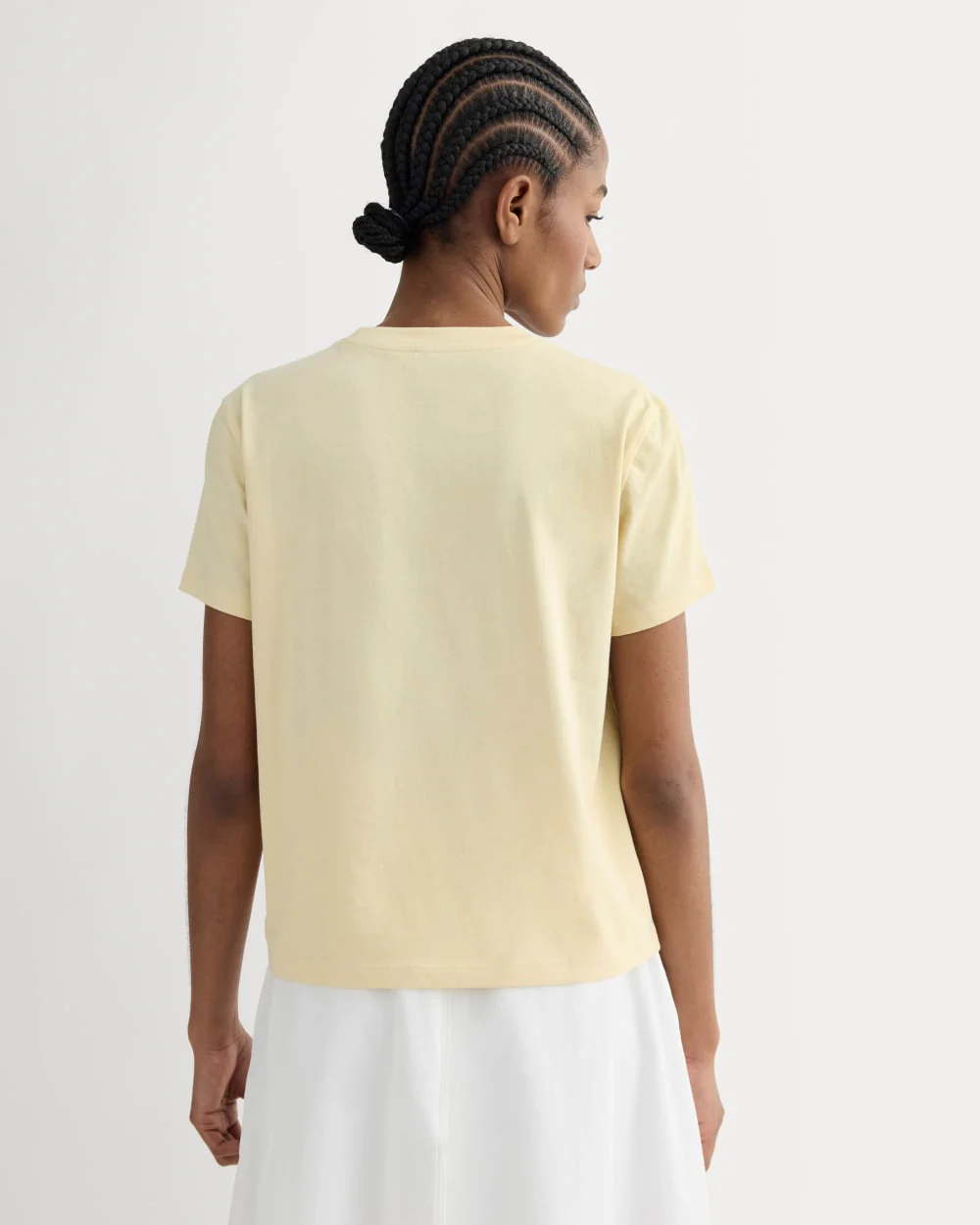The Box-Cut Tee in Essential Cotton | Banana Crepe | Pocket - Image 4