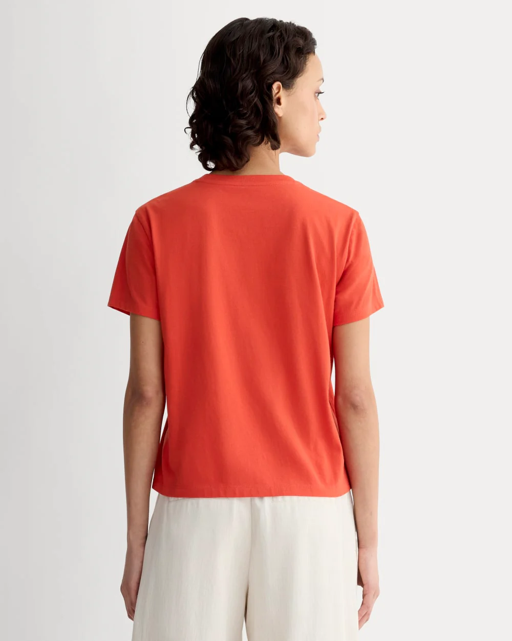 The Box-Cut Tee in Essential Cotton | Poppy Red | No Pocket - Image 4