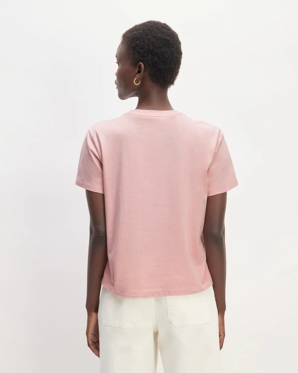 The Box-Cut Tee in Essential Cotton | Rose Pink | No Pocket - Image 4