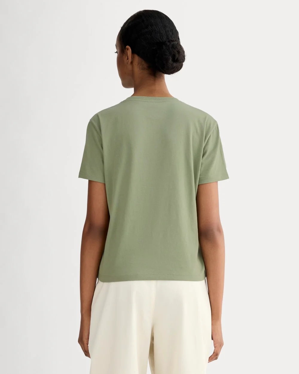 The Box-Cut Tee in Essential Cotton | Sagebrush | No Pocket - Image 4