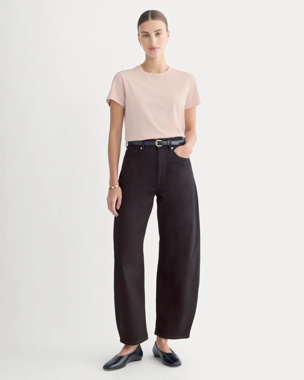 The Box-Cut Tee in Essential Cotton | Soft Rose | No Pocket - Image 3