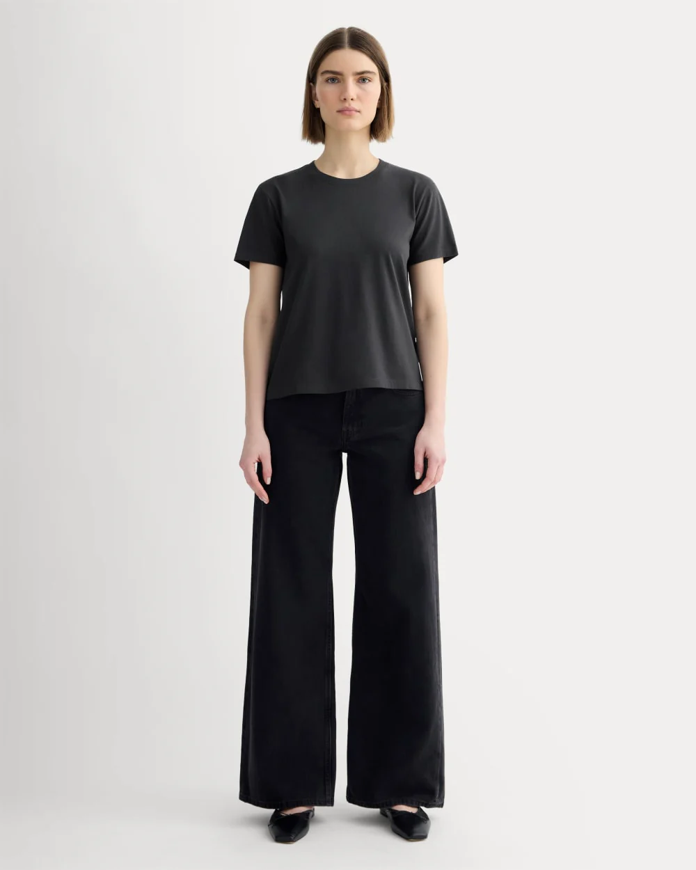 The Box-Cut Tee in Essential Cotton | Washed Black | No Pocket - Image 3