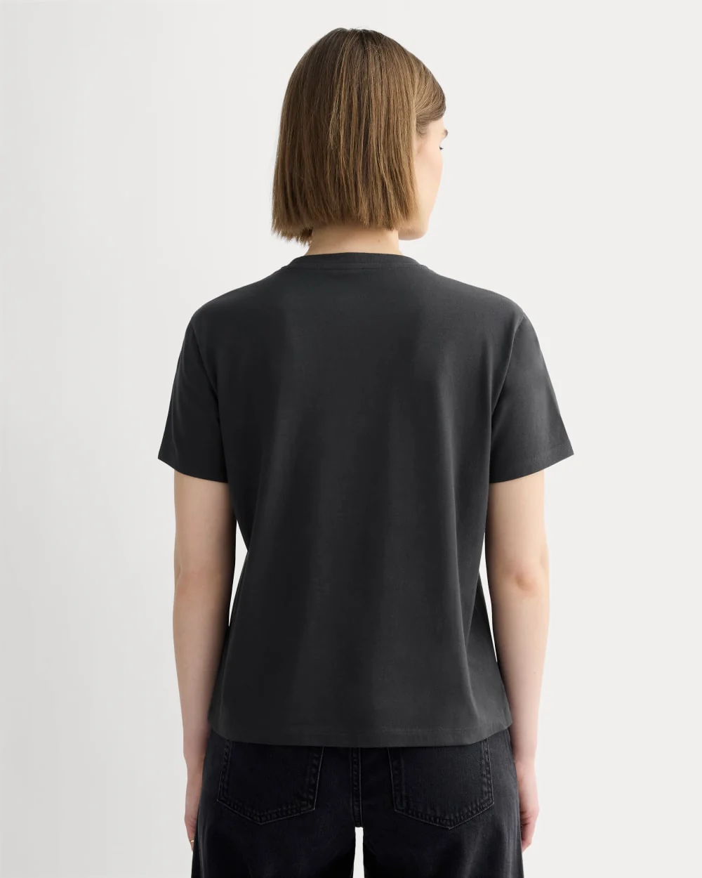 The Box-Cut Tee in Essential Cotton | Washed Black | No Pocket - Image 4