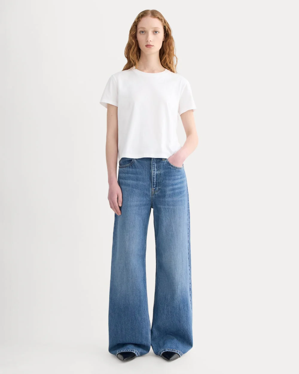 The Box-Cut Tee in Essential Cotton | White | No Pocket - Image 3