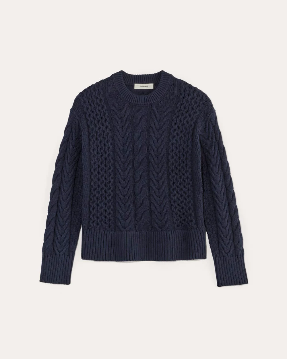 The Cable Sweater in Everyday Cotton | Navy - Image 2