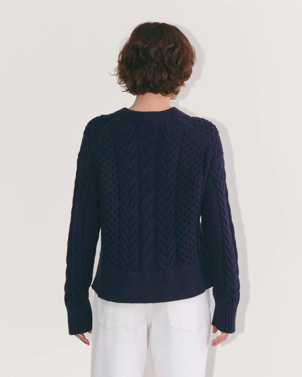 The Cable Sweater in Everyday Cotton | Navy - Image 5