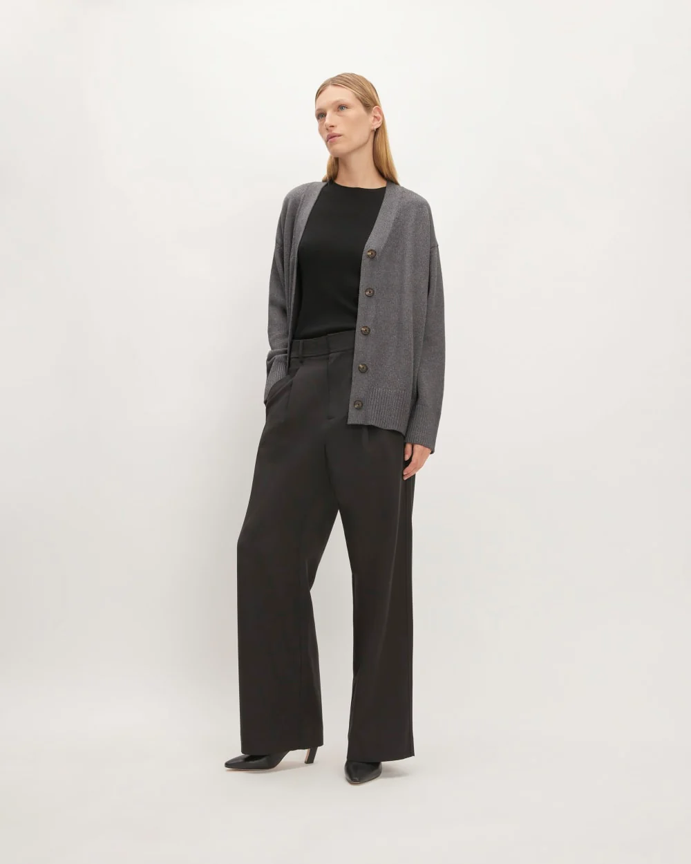 The Organic Cotton Cardigan | Heathered Charcoal - Image 3