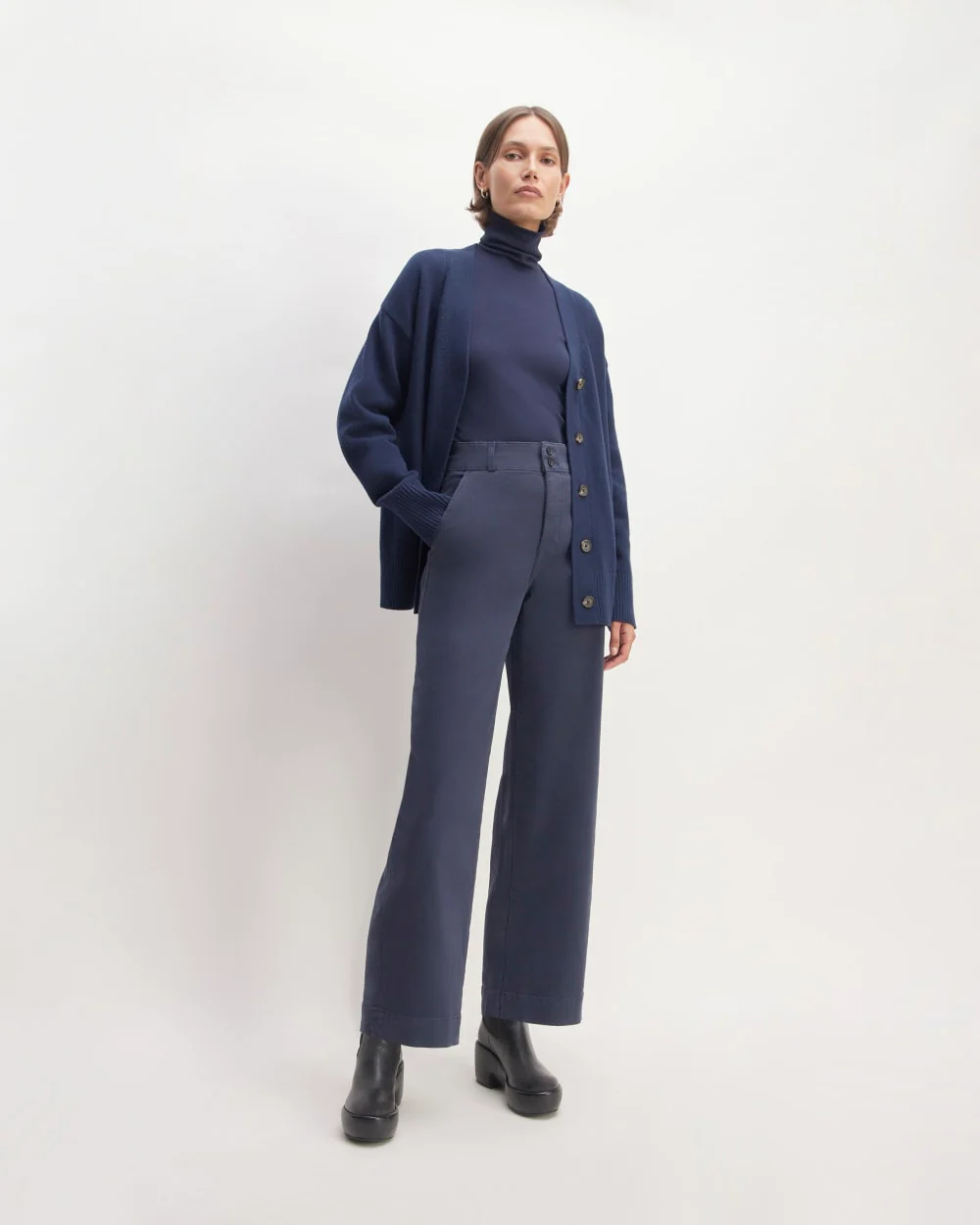 The Organic Cotton Cardigan | Navy - Image 3