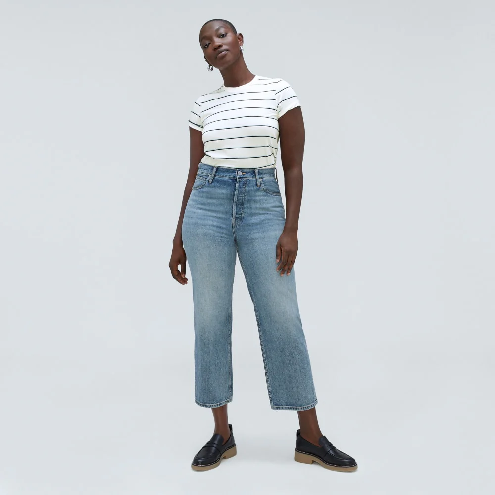 The Organic Cotton Crew Tee |  Navy / White - Image 6