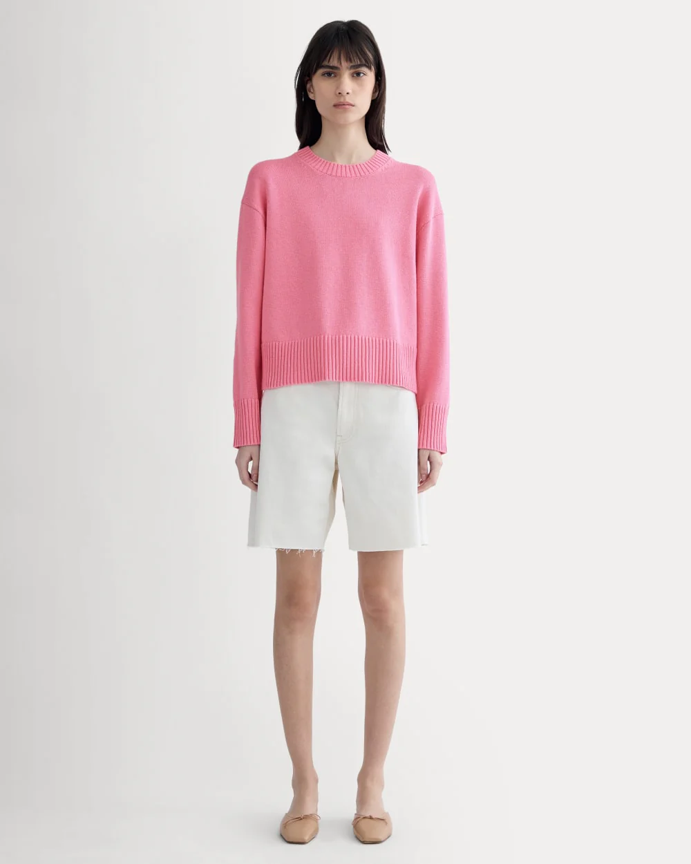 The Boxy Sweater in Everyday Cotton | Deep Pink - Image 3