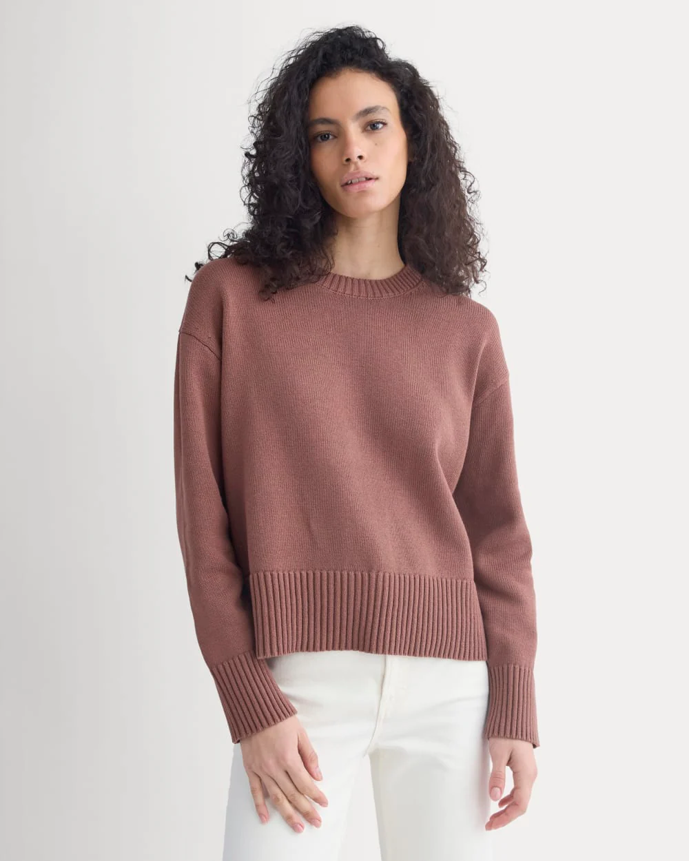 The Boxy Sweater in Everyday Cotton | Mocha - Image 4