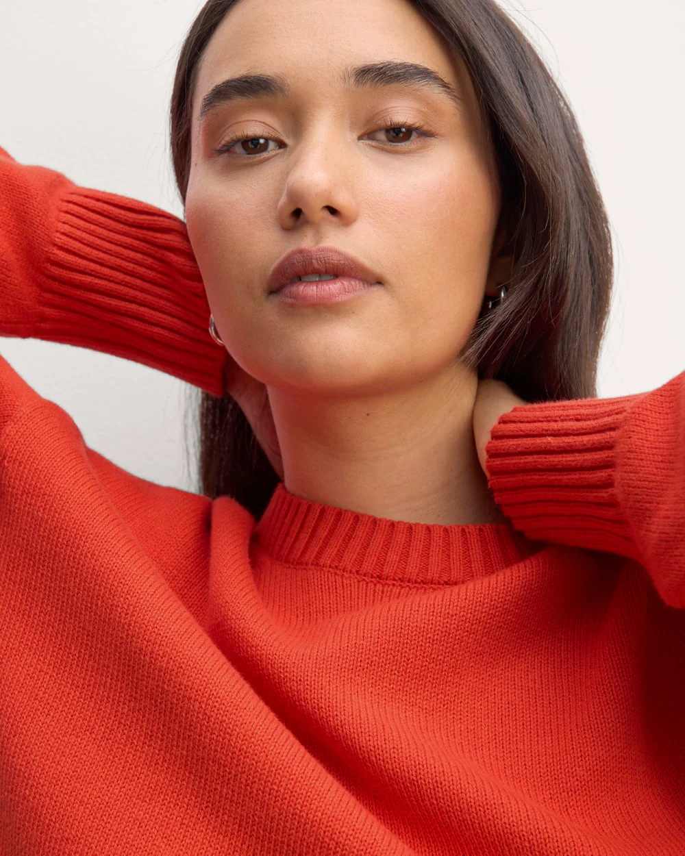 The Boxy Sweater in Everyday Cotton | Poppy Red - Image 4