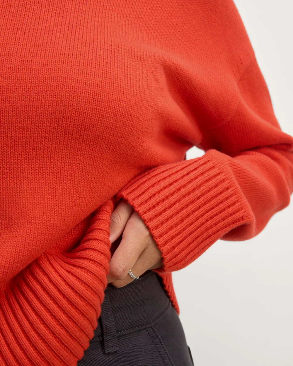 The Boxy Sweater in Everyday Cotton | Poppy Red - Image 5