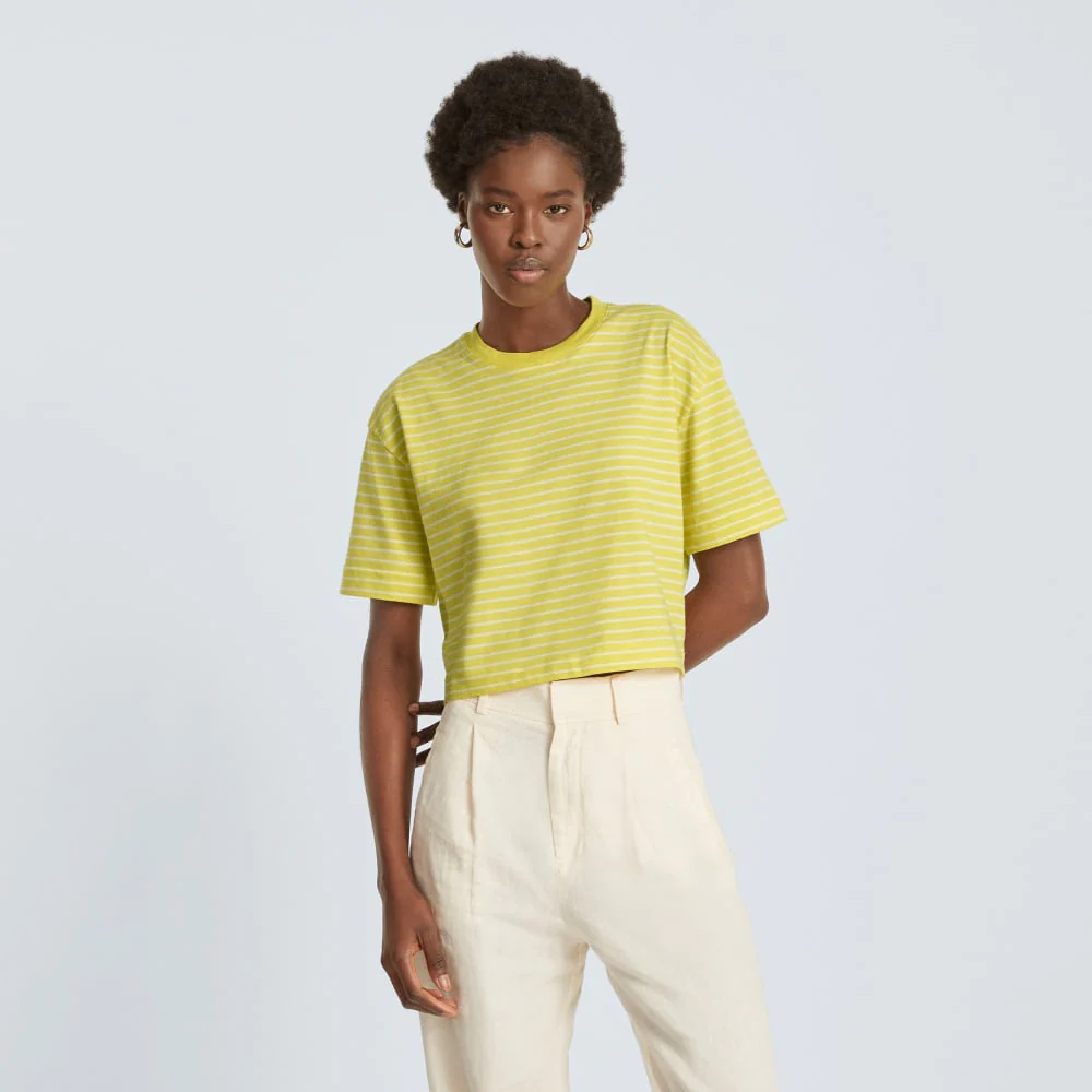 The Organic Cotton Cropped Tee | Acacia / Tan - Image 2