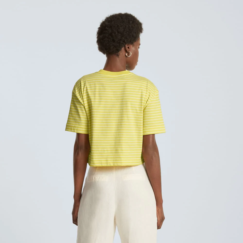 The Organic Cotton Cropped Tee | Acacia / Tan - Image 3